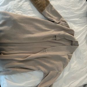 Zara Tan sweater with faux fur sleeves